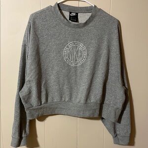 Nike Women's Gray cropped Sweatshirt. Size s.